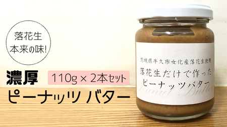 落花生 本来の味! 濃厚 ピーナッツ バター 110g × 2本セット