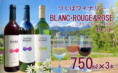 つくばワイナリー TSUKUBA BLANC ・ ROUGE & ROSE セット[お酒 葡萄 ぶどう ブドウ 茨城県産 つくば市産 ワイナリー ワイン ワイン ワイン ワイン ワイン ]