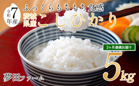 [3カ月定期便 令和7年産コシヒカリ5kg ] 夢田ファームのコシヒカリ定期便 | 米