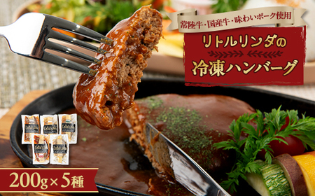 リトルリンダの冷凍ハンバーグ5種類入り(200g×5)ギフトボックス[配送不可地域:離島]