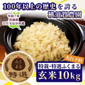 【先行予約・9月以降順次発送】令和7年　ひたちなか市産　特栽・特選ふくまる(玄米)10kg×1袋【1641940】