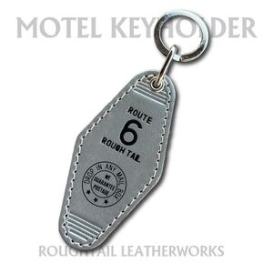 ラフテール[栃木レザー製牛革使用 モーテルキーホルダー]シルバー×ブラック
