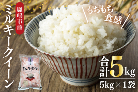 [令和6年産]鹿嶋市産ミルキークイーン(5kg×1袋)[お米 米 鹿嶋市 茨城県 白米 新米 おにぎり ごはん 15000円以内 ](KBS-8)