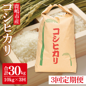 [先行予約][定期便]コシヒカリ10kg×3回 鹿嶋市産[こしひかり 茨城県 鹿嶋市 75000円以内](KDS-6)