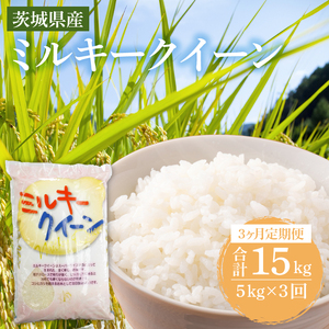 [3ヶ月定期便]茨城県産ミルキークイーン 5kg (5kg×1袋) [米 お米 白米 精米 おにぎり 茨城県産 鹿嶋市 国産 送料無料] (KY-24)