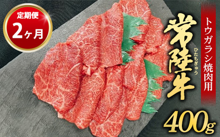 [定期便 2ヶ月][希少部位]常陸牛トウガラシ焼肉用400g(茨城県共通返礼品 茨城県産)