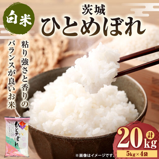 令和7年産 茨城ひとめぼれ 20kg（5kg×4袋） | ひとめぼれ 白米 精米 ごはん お米 国産 茨城県産 守谷市 送料無料