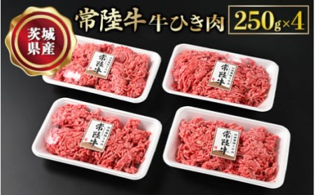 [常陸牛]牛ひき肉 250g×4 合計1kg お肉 4パック 藤井商店 常陸牛ひき肉 常陸牛 国産牛 和牛 牛肉 ひき肉 ひきにく 挽肉 挽き肉 牛挽肉 牛挽き肉 4P パック セット 小分け ミンチ ハンバーグ メンチカツ コロッケ 国産 冷凍 アウトドア 茨城県 守谷市