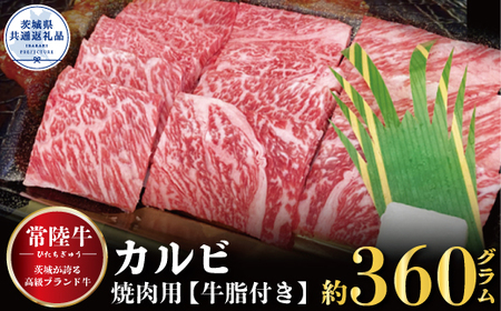 常陸牛 カルビ 焼肉用 360g 茨城県共通返礼品 茨城県産銘柄黒毛和牛 500g 牛肉 肉 牛 焼肉 お肉 BBQ バーベキュー 食材 和牛 黒毛和牛 最高級ブランド お中元 上品な脂の甘さ 牛丼 肉ギフト 霜降り ブランド牛 国産 冷凍 茨城