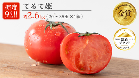 てるて姫 大箱 約2.6kg × 1箱 [20〜35玉/1箱] 野菜ソムリエサミット 金賞 糖度9度 以上 野菜 フルーツトマト フルーツ トマト とまと [AF109ci]