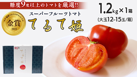 てるて姫 中箱 約1.2kg × 1箱 [12~15玉/1箱] てるてひめ 糖度9度 以上 スーパーフルーツトマト 野菜 フルーツトマト フルーツ トマト とまと [AF011ci]