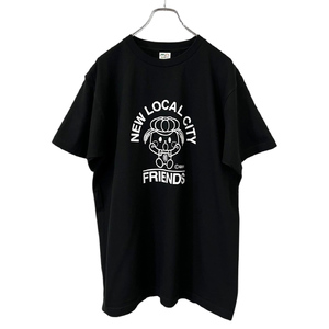 稲敷市オリジナルTシャツ「いなのすけTシャツ」[黒・Lサイズ]|オリジナル 半袖 シャツ イラスト プリント アパレル かわいい [1592]