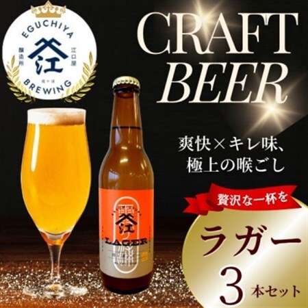 クラフトビール ラガー 計990ml 3本セット[配送不可地域:離島]