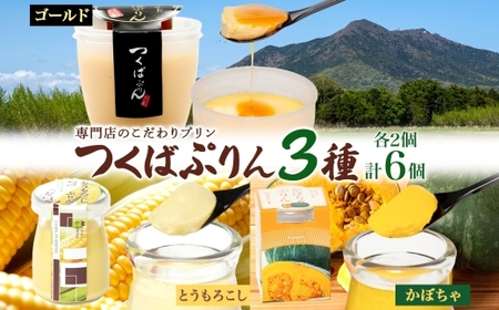 ゴールドぷりん & とうもろこしプリン & かぼちゃぷりん 各2個 計6個 つくば プリン とうもろこし トウモロコシ かぼちゃ カボチャ スイーツ 洋菓子 和スイーツ 冷菓 デザート 人気 グルメ お取り寄せ ギフト 送料無料 ふじ屋 茨城県 桜川市 [EW021sa]