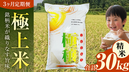 【 令和7年産 】 【 3ヶ月 定期便 】  極上ふるさと米 精米  10kg × 3回 ( 合計 30kg ) (茨城県共通返礼品 かすみがうら市)  [EX035sa]