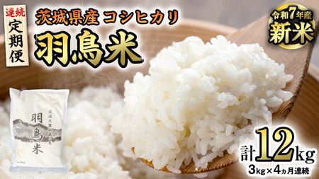 [全4回 定期便][ 令和7年産 先行予約 ] コシヒカリ 「幻の米 羽鳥米」 計 12kg (3kg × 4回) [AX005sa]