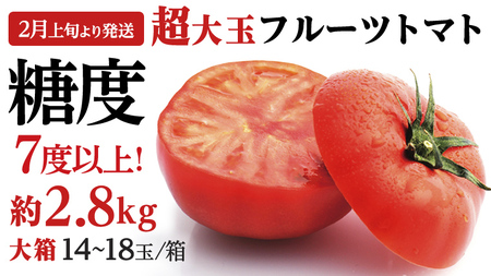 糖度7度以上 トマト [ 2025年収穫分 先行予約 ] 超大玉 フルーツトマト 大箱 約2.8kg ×1箱 (14〜18玉/1箱)糖度7度以上 トマト とまと 野菜 フルーツトマト トマト 2025年2月上旬発送開始 数量限定 とまと 野菜[BC021sa]