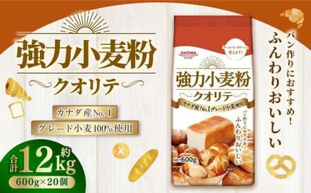強力小麦粉 クオリテ 600g×20個 合計12kg / 小麦粉 小麦 強力粉 粉 パン ピザ ぎょうざの皮 料理 常温