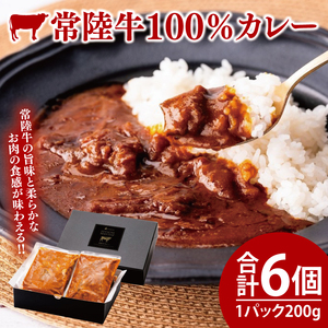 常陸牛100%カレー 200g×6個|カレー レトルトカレー 常陸牛 人気 簡単 茨城県 行方市(AP-13)