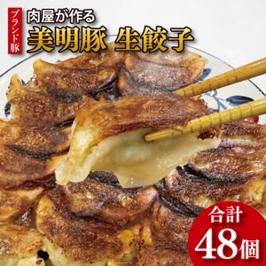 [数量限定][最短7日発送]ブランド豚 肉屋が作る 美明豚 生餃子 24個入り×2パック 肉 豚肉 国産 茨城県産 すぐ 届く(HI-5)