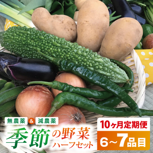 [10ヶ月定期便]身体が喜ぶ季節の野菜ハーフセット(6〜7品)|野菜 やさい 野菜セット セット 詰め合わせ おまかせ 定期便 野菜定期便 茨城県 行方市(BI-43)
