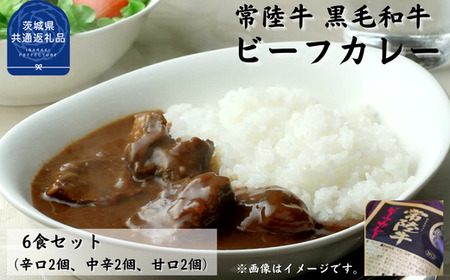 常陸牛[黒毛和牛] ビーフカレー 6食セット(茨城県共通返礼品・茨城町産)
