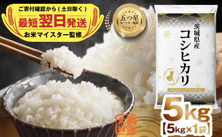 [ 最短 翌日発送 ]令和7年産 茨城県産 コシヒカリ 5kg ( 5kg ×1袋) 五つ星 お米マイスター 監修 こしひかり 国産 こめ コメ 米 精米 すぐ発送 人気 美味しい ランキング ふるさと納税 返礼品