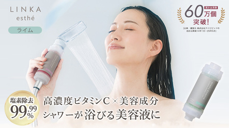 LINKA esthé アロマエッセンス ビタミンシャワーフィルター（ライム） リンカ LINKA 美容 美容機器 シャワー お風呂 美容液 シャワーヘッド バスタイム 浄水器 リラックス アロマ