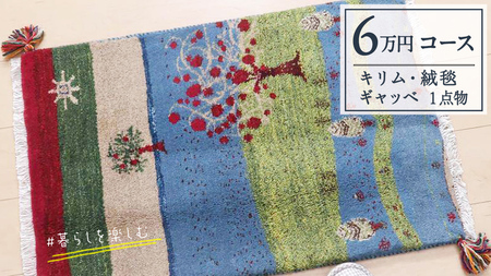 【6万円コース】キリム・絨毯・ギャッベ　豊富なカタログから自由に選べる！ 【各 限定1点 】  キリム 絨毯 ギャッベ ラグ 手織り 最高級 天然 玄関 じゅうたん カーペット