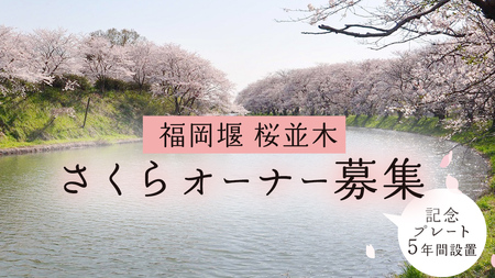 [ 福岡堰 桜並木 ]さくらオーナー募集[5年間・記念プレート設置] 桜 オーナー 制度 権利 環境保全 自然保護 桜保全管理 地域貢献 祝 記念 記念撮影 写真撮影 記念写真 思い出 フォト 誕生 七五三 ウェディング 結婚 銀婚 金婚 入園 入学 卒業 栄転 定年 還暦 古希 喜寿 傘寿 米寿 白寿 百寿 長寿 願い 決意