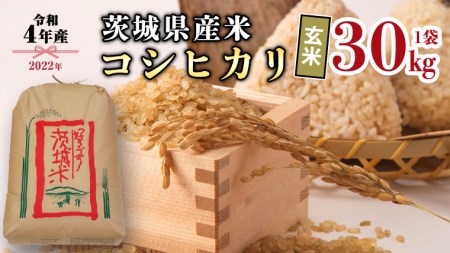 茨城県産　2022年米　コシヒカリ　玄米/30キロ（普通精米無料）