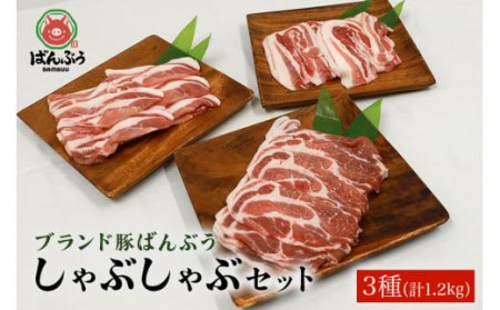 ブランド豚「ばんぶぅ」しゃぶしゃぶセット 合計1.2kg ばんぶぅ 豚肉 豚バラ肉 しゃぶしゃぶ セット 豚バラ ロース 肩ロース 焼き肉 肉 焼肉用 ブタ肉 国産 茨城県産 ギフト プレゼント 冷凍 高級部位 ブランド豚 42-J