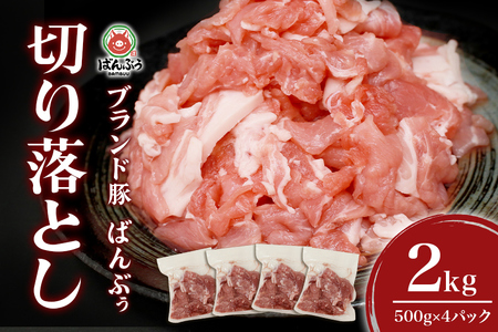 ブランド豚「ばんぶぅ」小分け 切り落とし 2kg(500g×4パック) 冷凍便 2キロ 大容量 たっぷり 豚肉 豚切り落とし 豚切落し 豚こま切れ 小間切れ 豚細切れ 豚こまぎれ ぶた肉 ブタ肉 国産 茨城県産 ギフト プレゼント お祝い ご褒美 42-AU