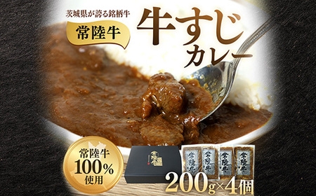 牛すじカレー 200g×4個 茨城県 ブランド牛 常陸牛 使用 521