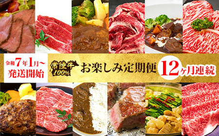 [定期便][令和7年1月〜発送開始][全12回]常陸牛お楽しみ定期便(12ヶ月連続でお届け) 529