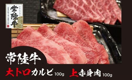 710 常陸牛 大トロカルビ 上赤身肉セット 約200g (各100g)[吉川商事]