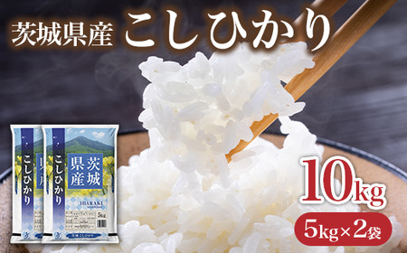 734 茨城県産 こしひかり 米 10kg (5kg×2袋)【石崎商店】
