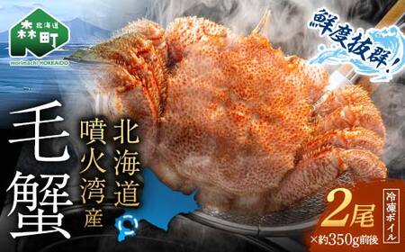 [訳あり]北海道・噴火湾産冷凍ボイル毛ガニ約350g前後×2尾 [海鮮問屋 株式会社 瑞宝] かに カニ 蟹 ガニ がに 森町 ふるさと納税 北海道 毛蟹 毛かに 毛ガニ 毛カニ 