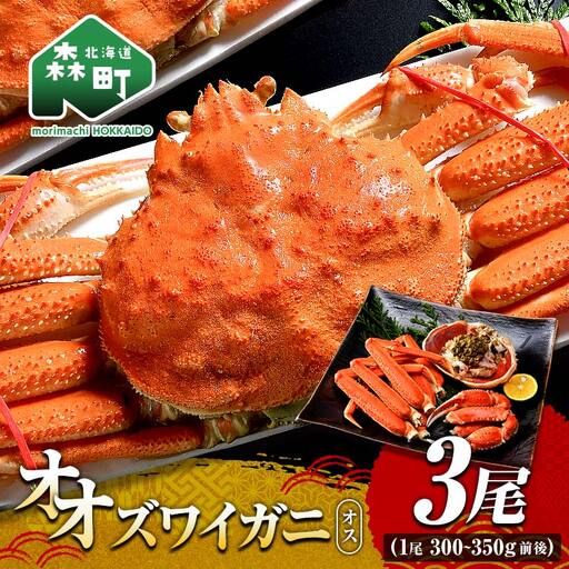 オオズワイガニ オス姿 3尾 300～350g前後×3尾 ＜海鮮問屋　株式会社　瑞宝＞ かに カニ 蟹 ガニ がに 海鮮 森町 北海道 mr1-1302