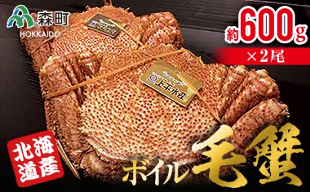 【北海道産】ボイル毛蟹 （600g前後×2尾） ＜上平水産＞ かに カニ 蟹 ガニ がに 森町 ふるさと納税 北海道 毛蟹 毛かに 毛ガニ 毛カニ mr1-0132