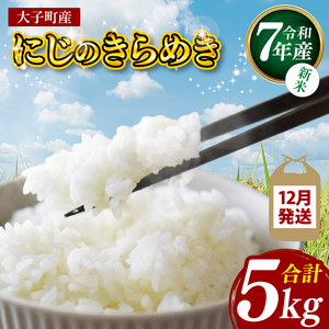 [新米][2025年12月発送]令和7年産 立神米「にじのきらめき」5kg(白米)|茨城県 大子町 奥久慈 大子産米 精米 米 コンテスト 受賞 生産者 米 ふっくら もっちり(BT061-12)