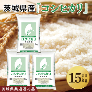 茨城県共通返礼品】令和7年産 茨城県産 コシヒカリ15kg（5kg×3袋）【お