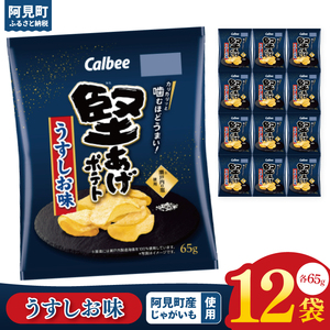 カルビー 堅あげポテト うすしお味(65g) 12個|Calbee お菓子 菓子 おやつ おかし ぽてち ポテチ スナック おつまみ ジャガイモ じゃがいも(93-10)