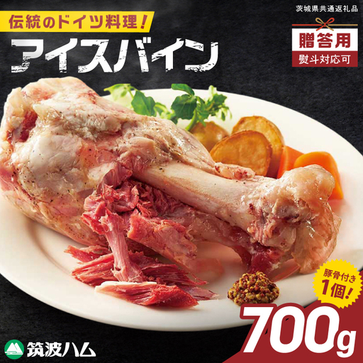 常陸の輝き アイスバイン 700g[贈答用(熨斗対応可)]豚肉 骨付きハム 惣菜 お取り寄せ グルメ 人気 冷凍 ドイツ料理 おかず ご当地グルメ ディナー ごちそう パーティー[茨城県共通返礼品/つくば市](106-03)