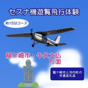 [3名]セスナ機遊覧飛行体験[約15分コース](フライトC) 龍ケ崎市と河内町の共通返礼品[配送不可地域:離島・沖縄県]