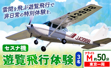 セスナ機遊覧飛行体験 3名 フライトM(約50分コース) 新中央航空株式会社[30日以内に出荷予定(土日祝除く)]茨城県 河内町 セスナ 飛行体験