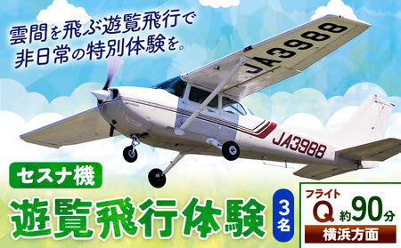 セスナ機遊覧飛行体験 3名 フライトQ(約90分コース) 新中央航空株式会社[30日以内に出荷予定(土日祝除く)]茨城県 河内町 セスナ 飛行体験