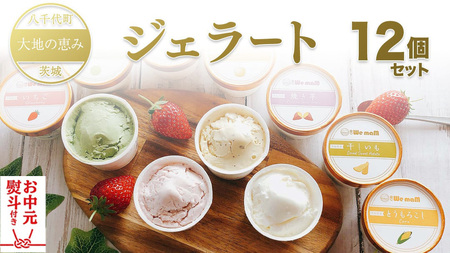[お中元熨斗付き] ジェラート 12個セット 食べ比べ 大地の恵み アイス