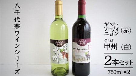 八千代夢ワインシリーズ ヤマ・ソーヴィニョン(赤)・つくば甲州(白)2本セット [AT008ya]