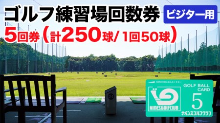 ゴルフ練習場回数券 5回券(250球) ビジター用 イベントやチケット ゴルフ場利用券 打ちっぱなし 回数券 アウトドア ビジター [CD004ya]